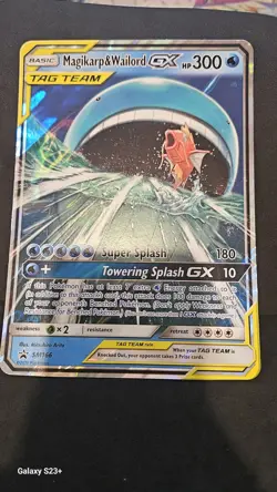 2019 Pokemon Magikarp & Wailord GX SM166 Jumbo Oversize Pokemon Card Tag Team - Image 1