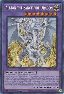 YUGIOH (MISPRINT) Albion the Sanctifire Dragon MP24-EN082 Secret Rare NM - Image 1