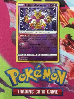 Radiant Alakazam 059/195 Silver Tempest Ultra Rare Holo Shiny Pokemon Card New - Image 1