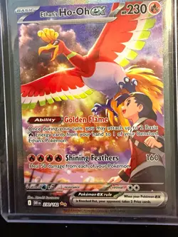 POKEMON Full Art DESTINED RIVALS 2-Card Lot Ethan's Ho-Oh ex + TR Mewtwo ex - Image 1