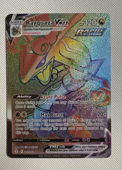 Pokemon TCG Evolving Skies Rayquaza VMAX Rainbow Secret Rare 217/203 - Image 1