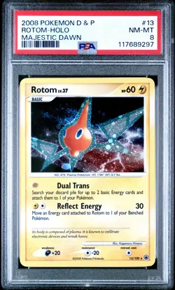 Rotom Holo 13/100 Majestic Dawn Pokemon PSA 8 - Image 1