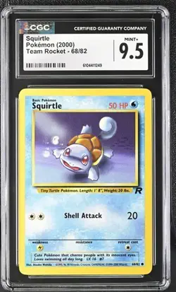 SQUIRTLE #068/082 - 2000 POKEMON ENGLISH TEAM ROCKET CGC MINT+ 9.5 - Image 1