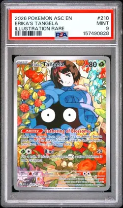 PSA 9 Erika's Tangela #218/217 IR - Ascended Heroes Pokemon TCG - Image 1