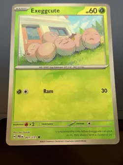 Exeggcute (Master Ball Pattern) 001/131 Holo Prismatic Evolutions Pokemon NM - Image 1