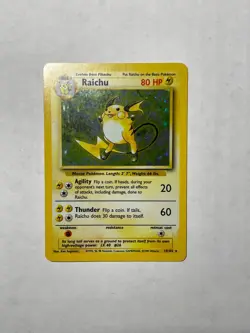 Pokemon Base Set Raichu 14/102 Holo LP Unlimited WOTC 1999 Vintage - Image 1