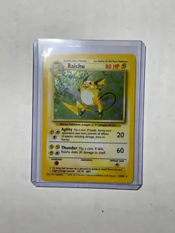Pokemon Base Set Raichu 14/102 Holo LP Unlimited WOTC 1999 Vintage - Image 2