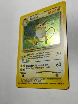 Pokemon Base Set Raichu 14/102 Holo LP Unlimited WOTC 1999 Vintage - Image 4