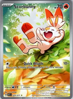 Scorbunny 225/217 Illustration Rare Ascended Heroes Pokemon Holo Near Mint - Image 1
