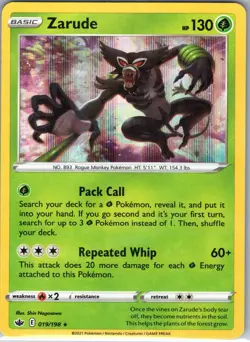 Zarude 019/198 Holo Rare Chilling Reign Pokemon Lightly Played - Image 1