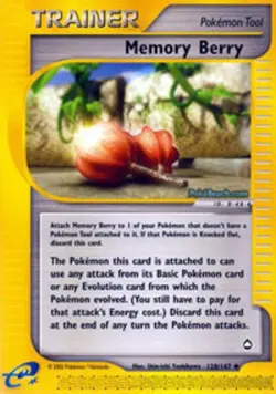 Memory Berry - 128/147 - Uncommon NM, English Pokemon Aquapolis - Image 1