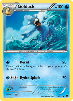 Golduck 17/122 Rare BREAKpoint Pokemon Reverse Holo LP - Image 3