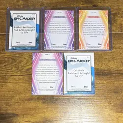 2026 Topps Disney Neon Chrome Neon Etch Epic Mickey 5-card Insert Lot - Image 2