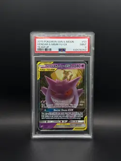 2019 Pokemon Sun & Moon Team Up #53 Gengar & Mimikyu GX Team Up PSA 9 MINT🔥 - Image 1