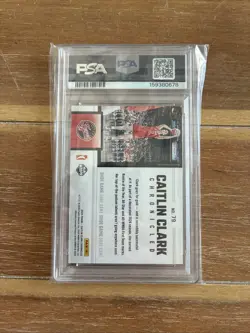 2025 Panini Caitlin Clark Chronicled Shoe Game Caitlin Clark Holo Green PSA 8 - Image 2