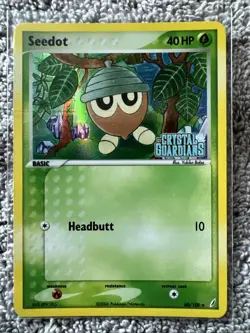 Pokemon TCG Card ex Crystal Guardians Seedot 60/100 Reverse Holo Stamped NP - Image 1