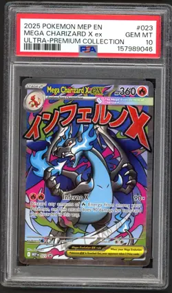 Pokemon Card PSA 10 Mega Charizard X Ex 023 Black Star Premium Collection Promo - Image 1