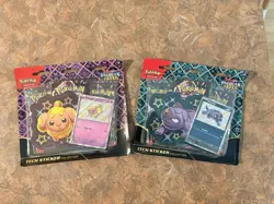 Lot Of 2 - Pokemon Paldean Fates Tech Sticker Collection 3 Pack Blister - Image 1