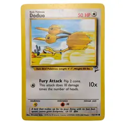 Doduo 72/130 Base Set 2 Pokemon Card WOTC 2000 Unlimited Common - Image 1