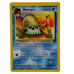 Omanyte 52/62 Fossil Pokemon WOTC Vintage Common Non Holo - Image 1