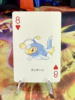 2003 Pokemon Sapphire Lanturn Playing Card Poker Card 8 Of Hearts Kyogre Deck - Image 1