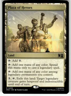 Plaza of Heroes Rare 255 Near Mint Commander: Marvel Super Heroes MTG M-07 - Image 1