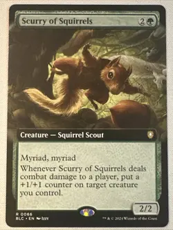 MTG / Scurry of Squirrels / BLC / #66 / Regular (Extended Art) / Rare / NM - Image 1