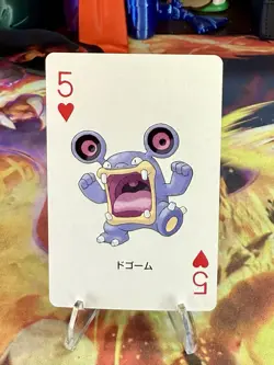 2003 Pokemon Sapphire Loudred Playing Card Poker Card 5 Of Hearts Kyogre Deck - Image 1