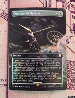 MTG Foil Courageous Resolve Borderless Extended Lord of the Rings NM - Image 1