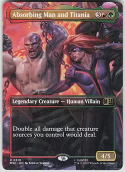 Absorbing Man and Titania Borderless 510 Marvel Super Heroes Magic the Gathering - Image 1