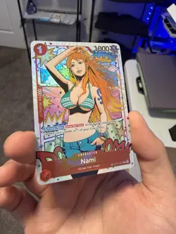 One Piece Nami St01-007 (TR) Treasure Rare Wings of the Captain (Op06) NM Red - Image 3
