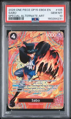 2026 One Piece Op15-Eb04 Adventure On Kami's Island Sabo Special SP #105 PSA 10 - Image 1