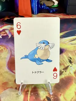 2003 Pokemon Sapphire Sealeo Playing Card Poker Card 6 Of Hearts Kyogre Deck - Image 1