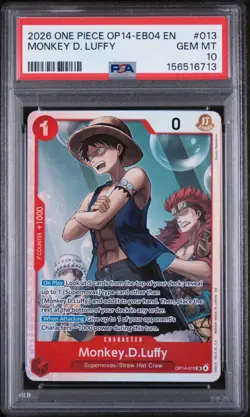 ONE PIECE MONKEY D. LUFFY 2026 THE AZURE SEA'S SEVEN #013 PSA 10 RARE FOIL - Image 1