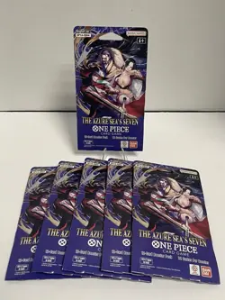 One Piece TCG The Azure Sea’s Seven OP-14 Sleeved Booster Pack Lot Of 6 Sealed - Image 1