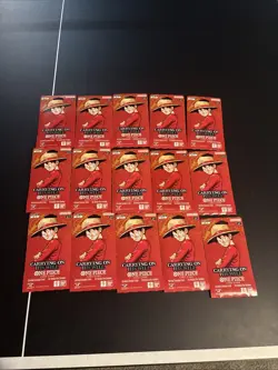 One Piece OP-13 Carrying on His Will Sleeved Blister Packs - Lot of 15- OP13 - Image 2