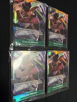 4 x Sealed ST12-003 Dracule Mihawk Alt Art Illustration Box Vol4 Promo One Piece - Image 1