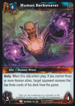World of Warcraft TCG Human Darkweaver - Betrayal of the Guardian 70/202 - Image 1