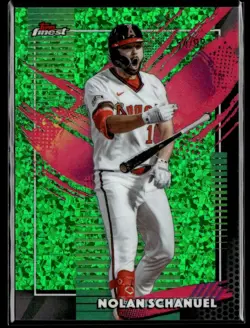 2026 Topps Finest Green Mini Diamond Rare Nolan Schanuel /99 Angels #293 - Image 1