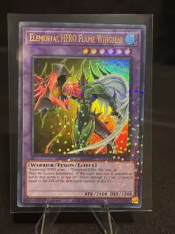 Konami Yu-Gi-Oh! Elemental HERO Flame Wingman HAC1-EN019 Ultra Rare Foil 1st - Image 1