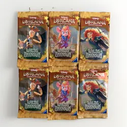Disney Lorcana Wilds Unknown Booster Packs x6 Factory Sealed English TCG New - Image 1