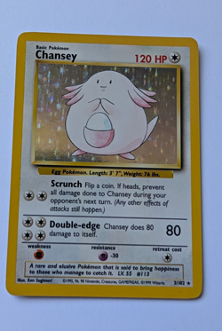 Pokemon TCG Chansey 3/102 Base Set Holo Rare LP 1999 - Image 1