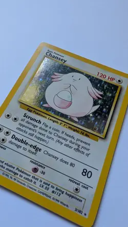 Pokemon TCG Chansey 3/102 Base Set Holo Rare LP 1999 - Image 2
