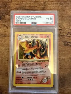 Blaine’s Charizard Holo- PSA 4 Graded - 2000 Gym Challenge Pokemon Card - Image 1
