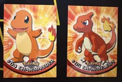 Topps Pokemon Card Lot : #04 Charmander / #05 Charmeleon Non Holo Black Logo NM - Image 1