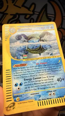 Pokemon TCG Blastoise Expedition Base Set Holo Card 004/165 DOUBLE SWIRL! LP+ - Image 4