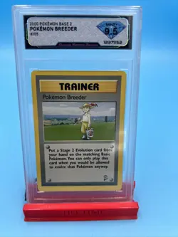 Base Set 2 Trainer Pokemon Breeder 105/130 2000 Pokemon Card DSG 9.5 MINT+ - Image 1