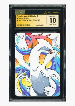 Pokemon CGC10 GEM MT AUTO10 Spare Card Kelvin Chan Signed 2023 Old Maid Japanese - Image 1