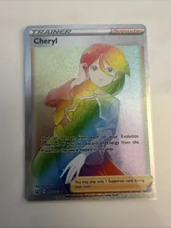 Pokemon TCG Cheryl Secret Rare Rainbow Holo 2021 Battle Styles 173/163 - Image 2
