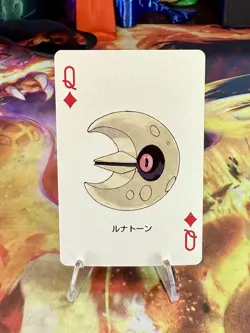 2003 Pokemon Sapphire Lunatone Playing Card Poker Card Q Of Diamond Kyogre Deck - Image 1